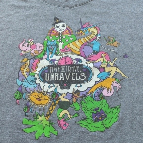 Fantasy Fest Key West Festival Time Travel Grey Graphic T-Shirt Size XL - Picture 2 of 6